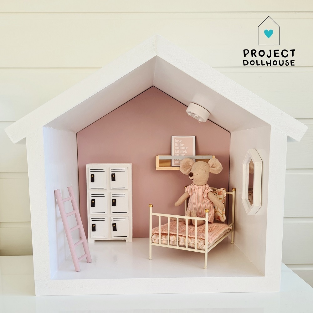 Fsolis Houten Poppenhuis 1:24 - Miniatuur DIY Bouwset Met Meubels En Verlichting