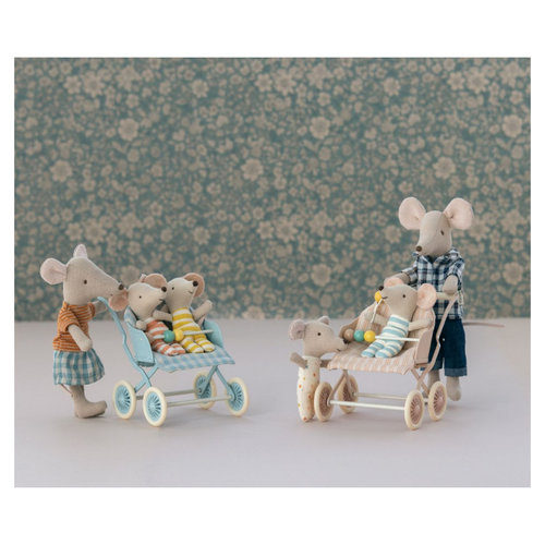 Maileg Wandelwagen  - Babymuis - Mint