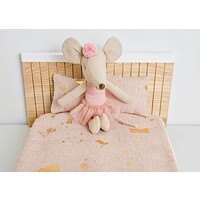 Dekbedset Groot - Roze Jute met Gouden Vlekjes