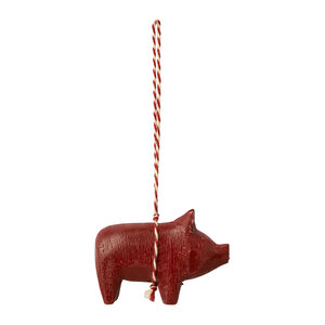 Maileg Houten Ornament Varken - Rood