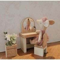 Poppenhuis Kaptafel met Krukje