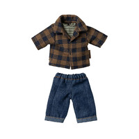 Bruin Geruit Shirt met Broek - Vader Muis