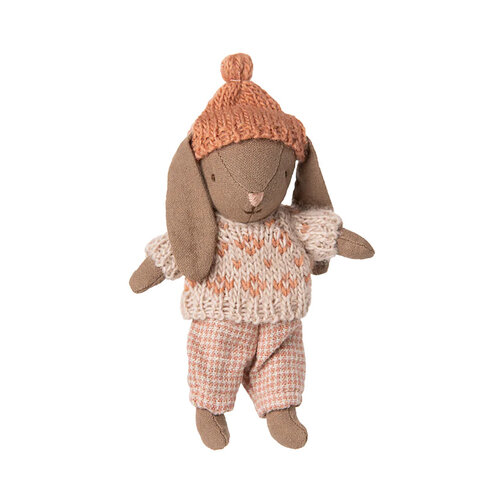 Maileg Winter Konijn Micro Bruin - Rose Maileg Winter Konijn Micro Bruin - Rose