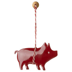 Maileg Metaal Ornament Varken - Rood