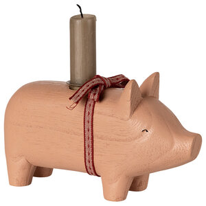 Maileg Houten Kaarsenhouder Varken Roze - Middel Maileg Houten Kaarsenhouder Varken Roze - Middel
