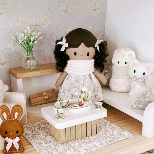 Kleine Lievelijne Poppenhuis Konijn - Bruin