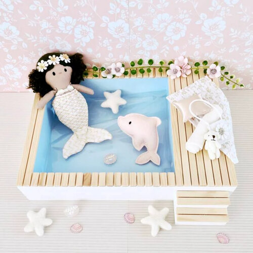 Kleine Lievelijne Poppenhuis Mermaid Kleding - Licht Roze