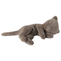 Slapende Kitten Pluche - Klein -Grey
