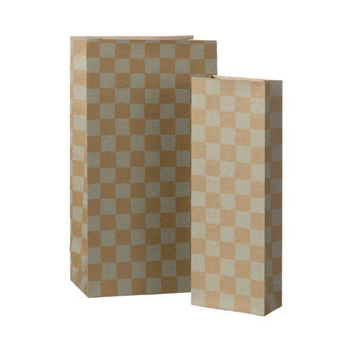 Maileg Cadeau zakje Mint/Oker Geblokt - Middel