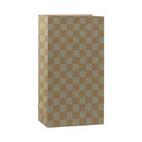 Cadeau zakje Mint/Oker Geblokt - Middel