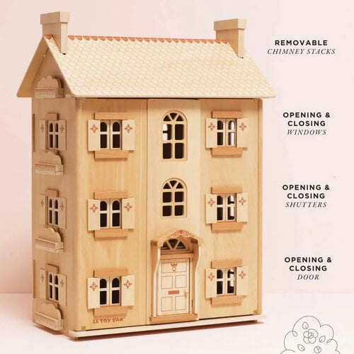 Le Toy Van Grand Natural Wooden Dollhouse