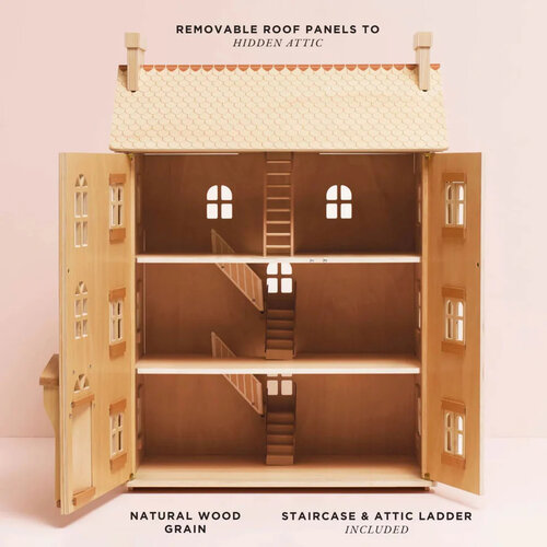 Le Toy Van Grand Natural Wooden Dollhouse
