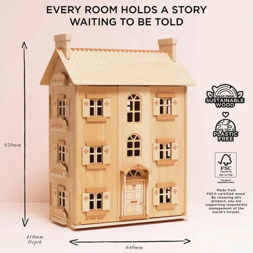 Le Toy Van Grand Natural Wooden Dollhouse