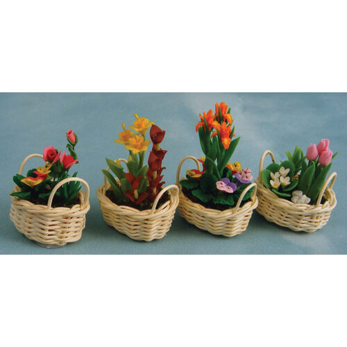 Streets Ahead Poppenhuis Bloemen in Rieten Mand (1st)