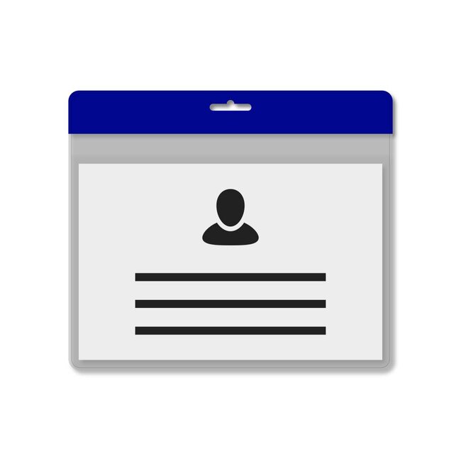 Porte-badge A7 bleu avec papier gratuit à partir de 0,36 € par pièce