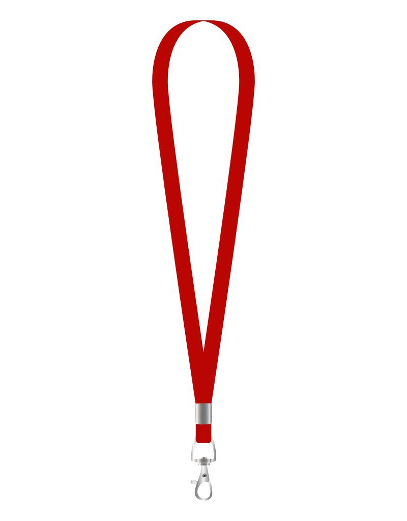 Narrow Red lanyard / key cord with metal hook for badge holder or