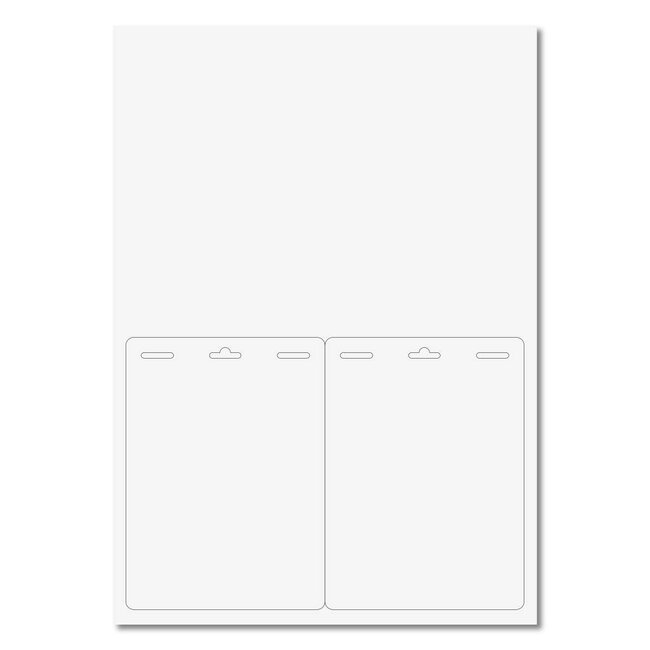 Selbstklebendes Schmetterlingsabzeichen – doppelseitig, matte Folie, lang, 3 Schlitze