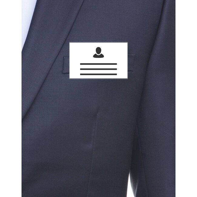 Porta badge formato carta di credito con clip/spilla di sicurezza