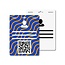 Badge adhésif papillon – Double face, film mat, long, 3 fentes