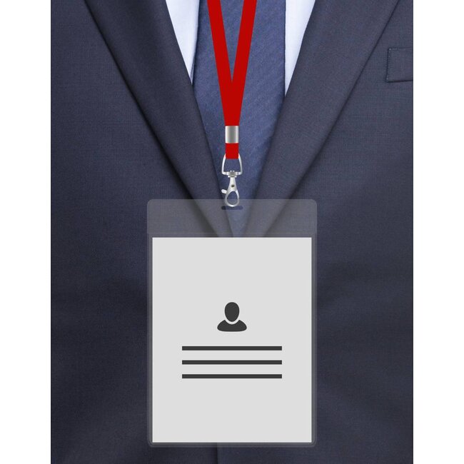 Porte-badge A6 en aluminium rigide transparent