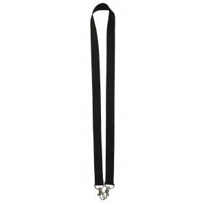 MeetingLinq Brede zwarte lanyard met 2 haken