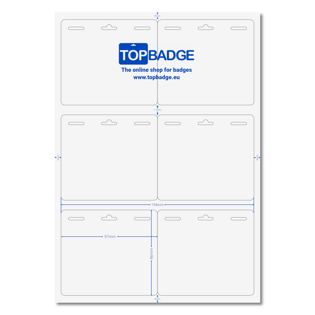 Badge papillon moyen | Film mat pliable | 3 emplacements