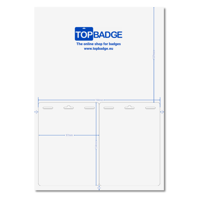 Badge adhésif papillon – Double face, feuille mate, long, 3 emplacements