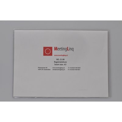 MeetingLinq Registration pocket A5 size, single pocket, tranparent.