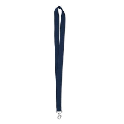 MeetingLinq Blue wide lanyard with 1 hook. 2 cm wide and 90 cm long