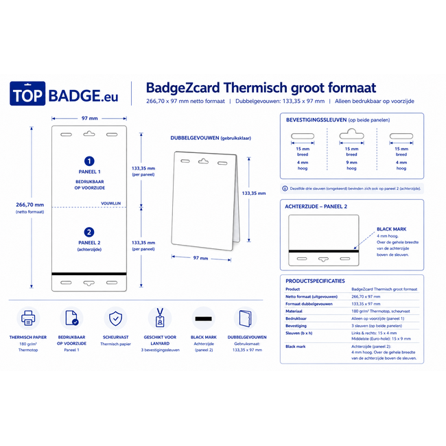 Badge thermique grand format, Double.