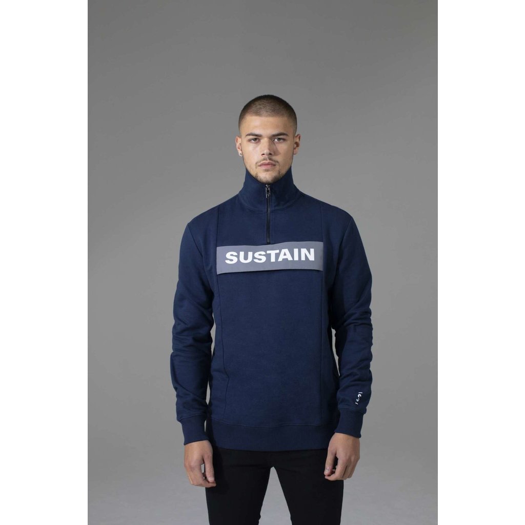 Sustain Reflective Loose Fit Anorak Sweater Blue