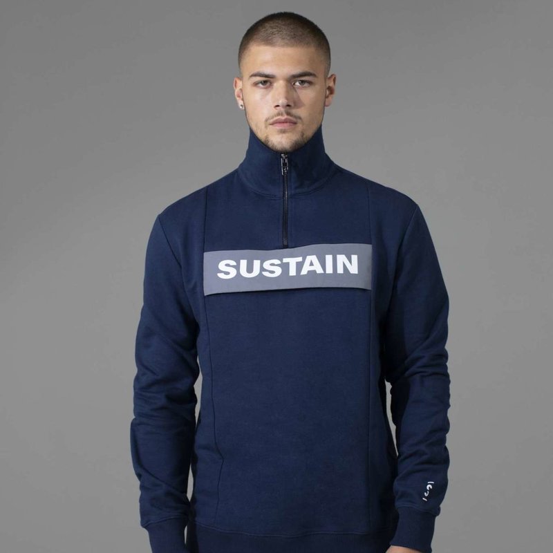 Sustain Reflective Loose Fit Anorak Sweater Blue