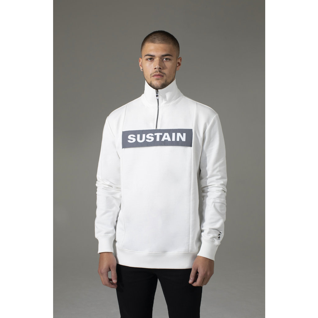 Sustain Reflective Loose Fit Anorak Sweater White