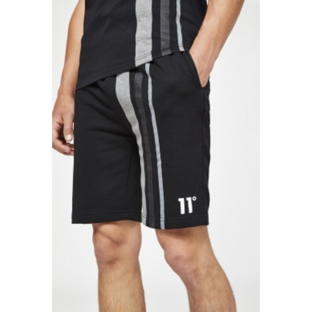 11 Degrees 11 Degrees Cut & Sew Contrast Stripe Sweat Shorts Black/Charcoal