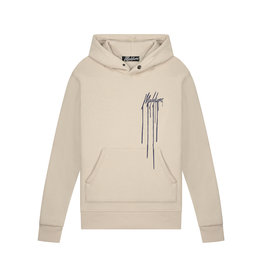 Malelions Malelions Men Dripped Hoodie Beige/Navy