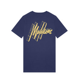 Malelions Malelions Men 3D Graphic T-Shirt Navy/Gold