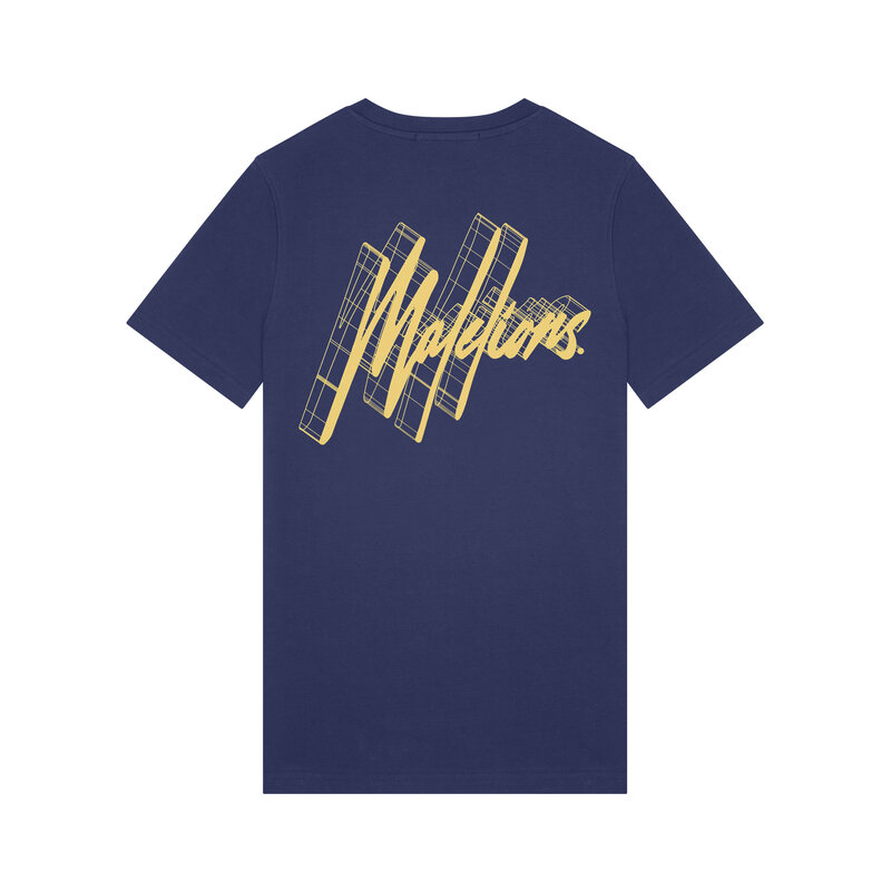 Malelions Malelions Men 3D Graphic T-Shirt Navy/Gold