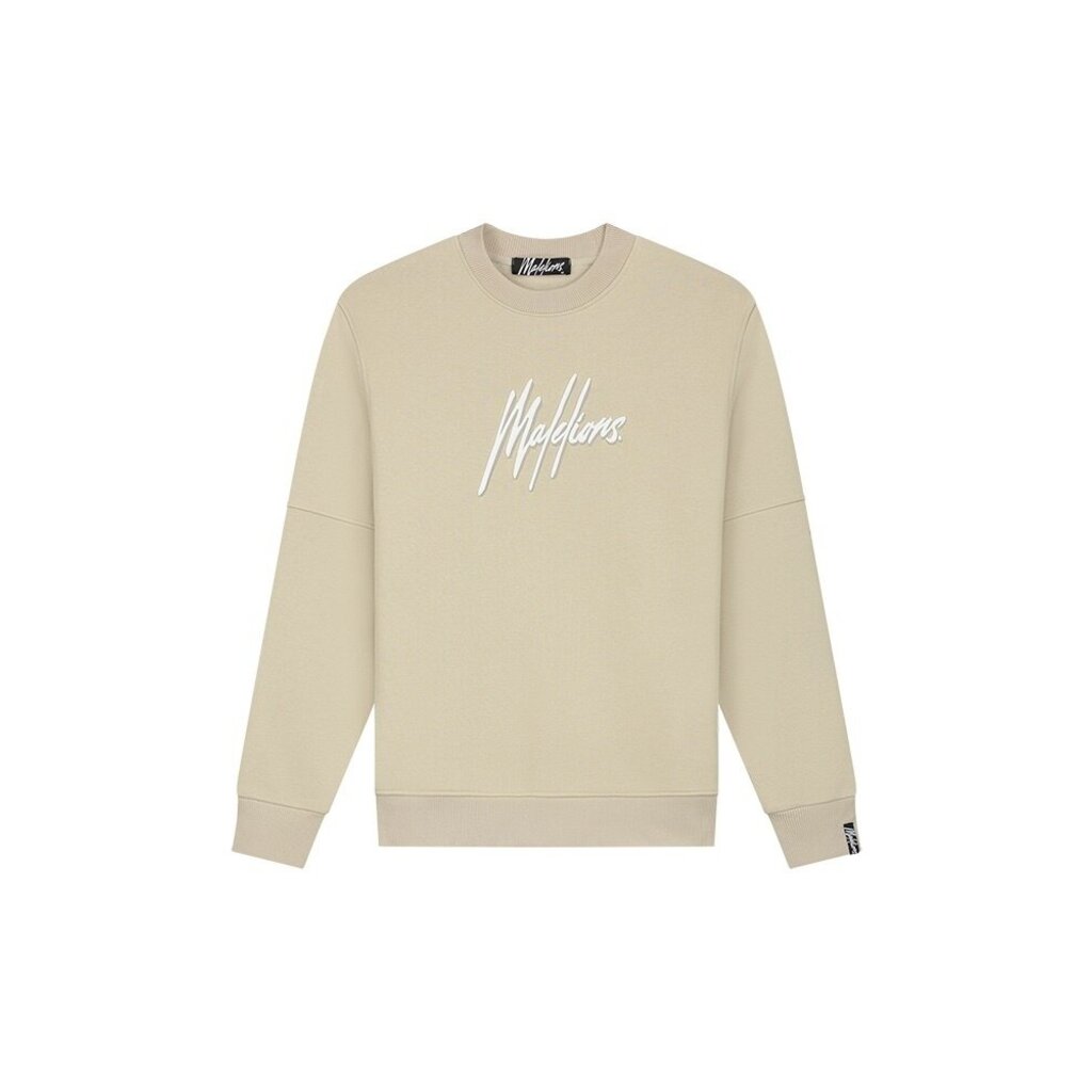 Malelions Malelions Men Duo Essentials Sweater Beige/White