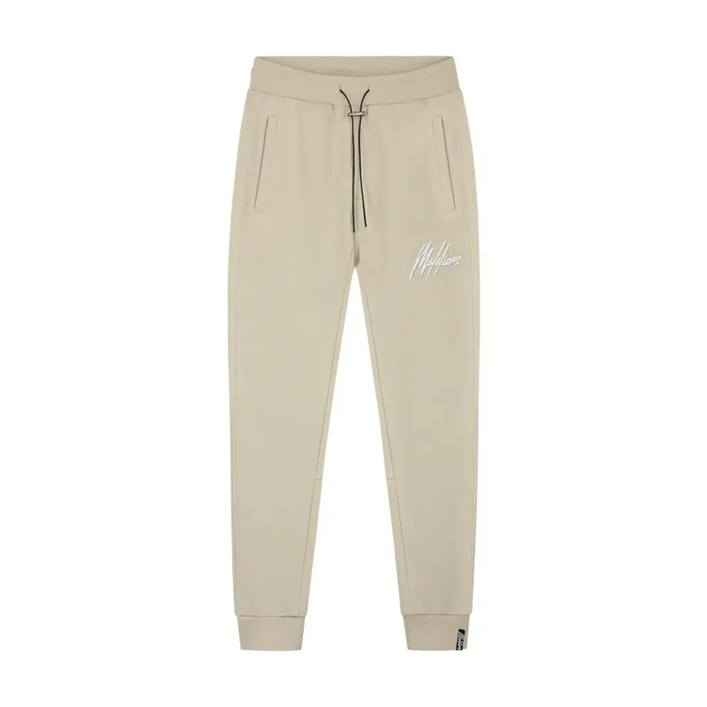 Malelions Malelions Men Duo Essentials Trackpants Beige/White