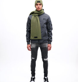 Malelions Malelions Men Ribbed Logo Scarf Green