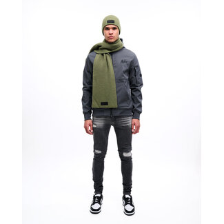 Malelions Malelions Men Ribbed Logo Scarf Green
