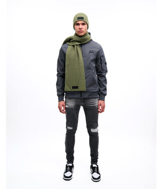 Malelions Malelions Men Ribbed Logo Scarf Green