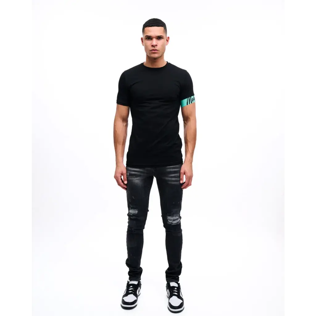 Malelions Malelions Men Captain T-Shirt 2.0 Black/Turqoise