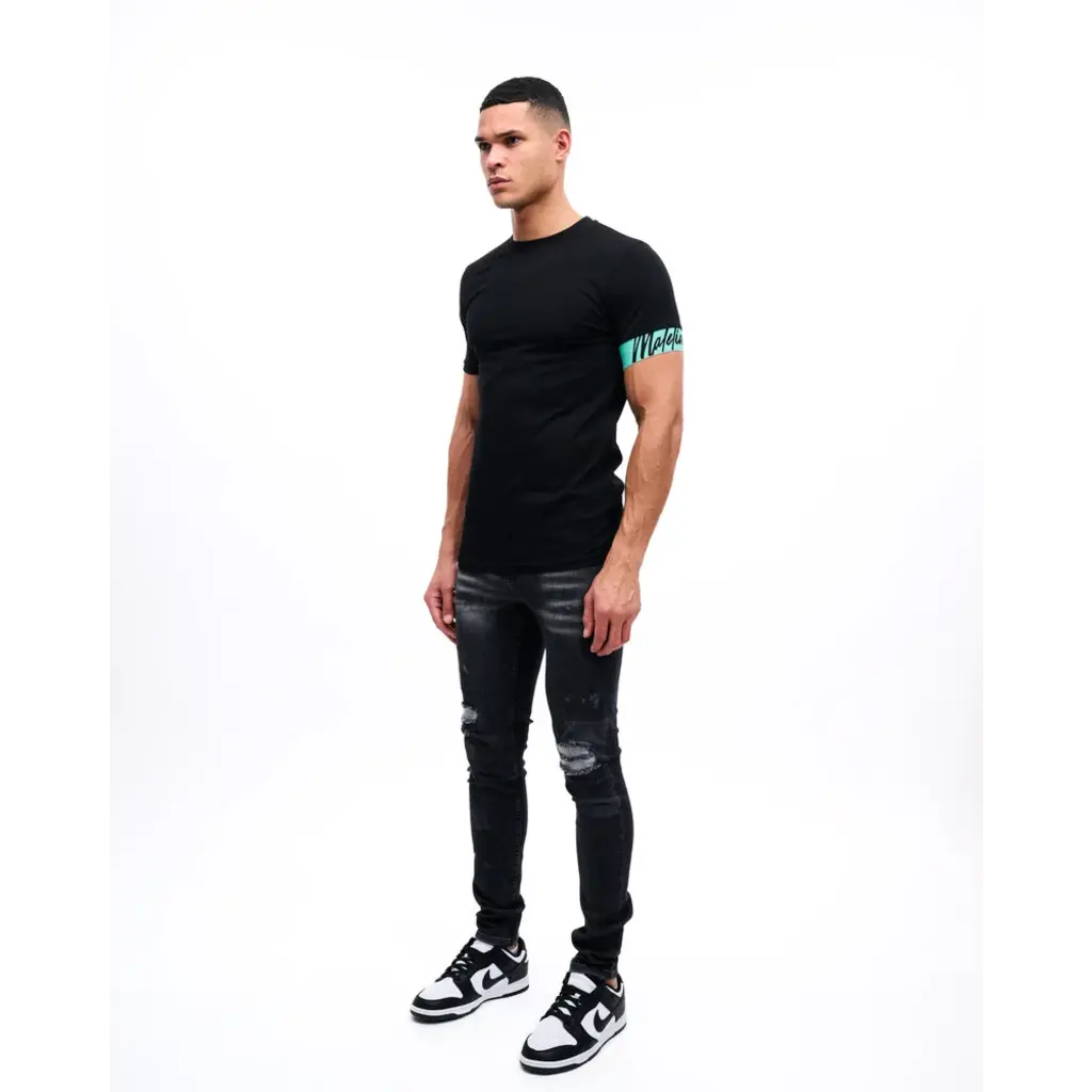 Malelions Malelions Men Captain T-Shirt 2.0 Black/Turqoise