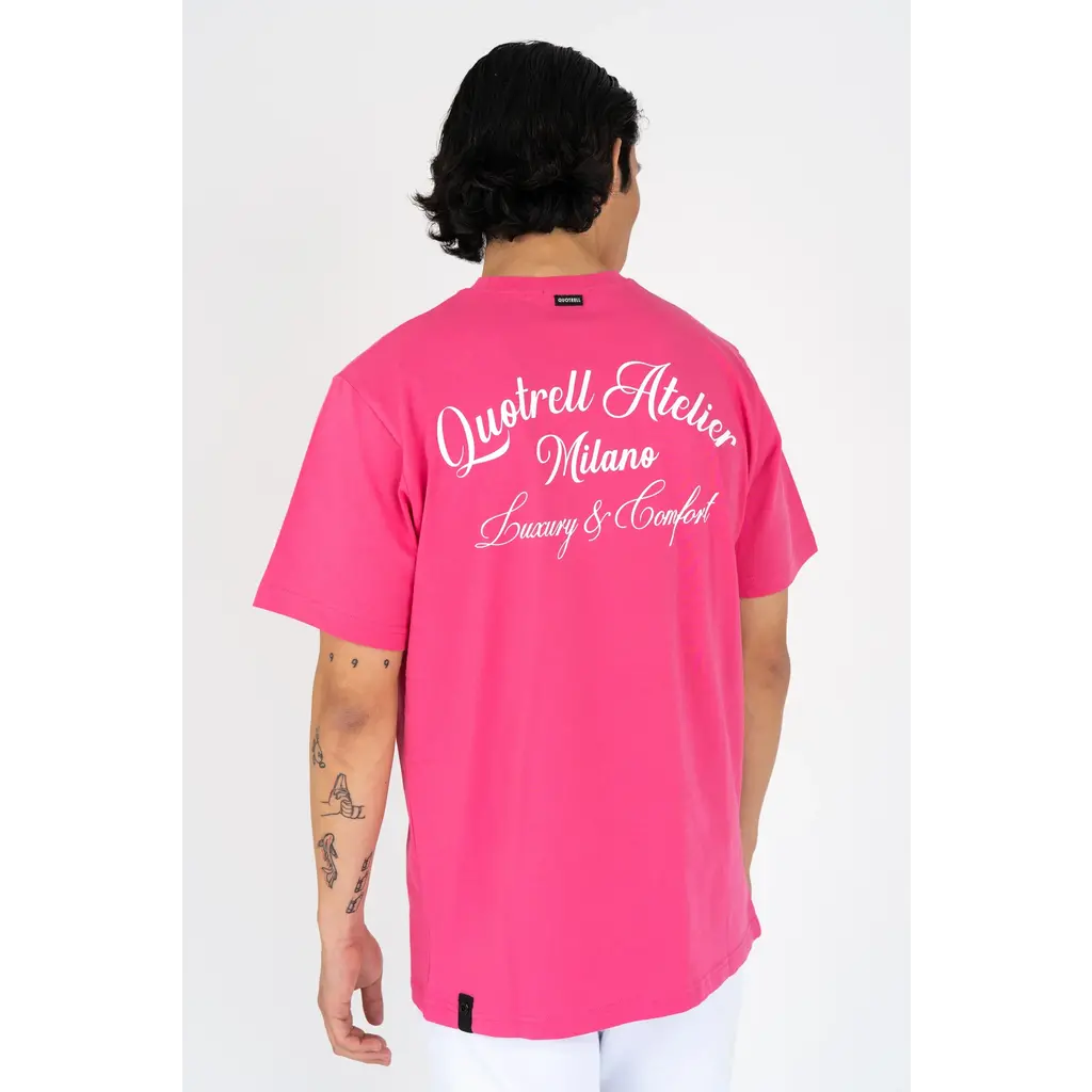 Quotrell Quotrell Atelier Milano T-Shirt Pink/White