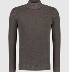 PurePath (by PureWhite) Purewhite Jacquard Washed Mockneck Brown