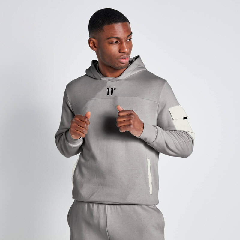 11 Degrees 11 Degrees Woven Pocket Hoodie Vapour Grey