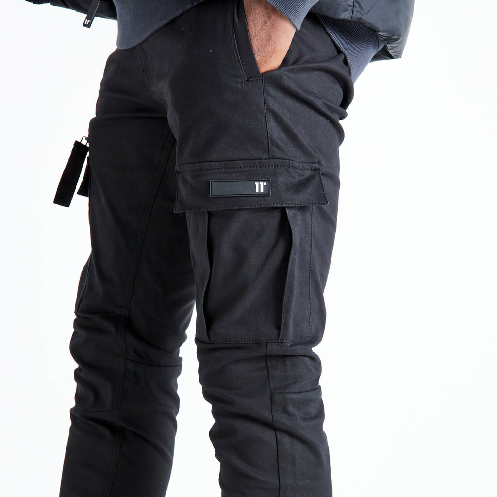 11 Degrees 11 Degrees Cuffed Cargo Pants Black