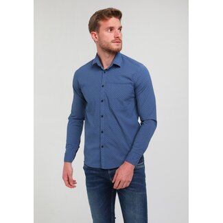 Gabbiano Gabbiano Overhemd Poplin Printed Indigo/Navy