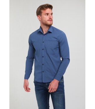 Gabbiano Gabbiano Overhemd Poplin Printed Indigo/Navy